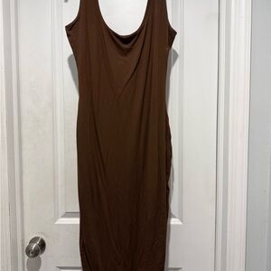 Naked Wardrobe Chocolate Backless Dress